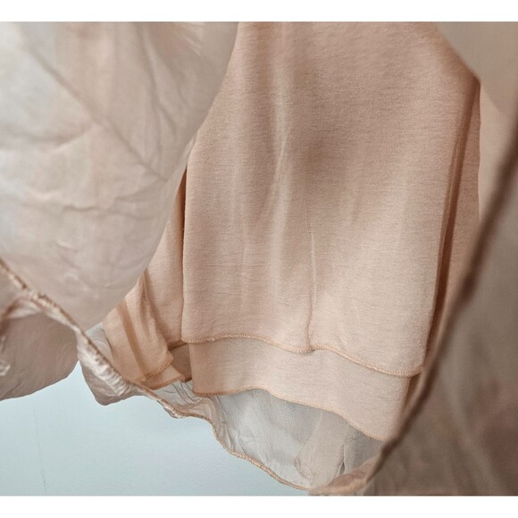 CARLA CONTI 100% Silk Blouse Small Pink Flutter Sleeves Lined Fairy Butterfly - Picture 5 of 9